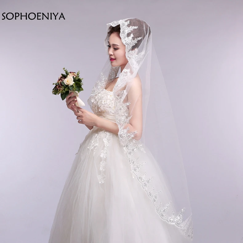 Женская Фата с кружевной каймой It's yiiya белая кружевная невесты по доступной