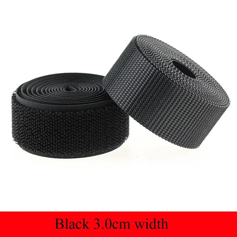 Black 3.0cm 1 м супер гладкая крепежная лента назад к спине крепкие крючки и петли кабельные стяжки занавес застежка velcros - Цвет: Black 3.0cm