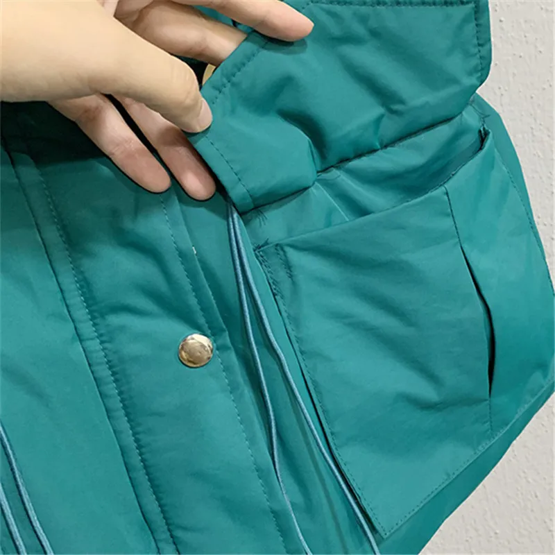 

Autumn Winter Women Cotton Vest Sleeveless Jacket Pocket Lapel Fashion Warm Vest Coat Loose Plus Size Womens Winter Jacket Vests