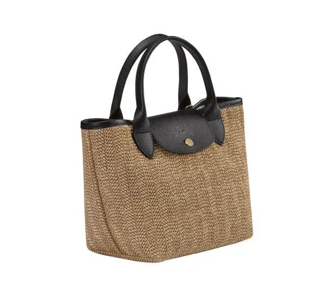 

Ladies Brand Straw Woven Handmade Beach Tote Hand Bags Hot Vintage Casual Shoulder Summer Vacation Dumplings Purse Bag For Women