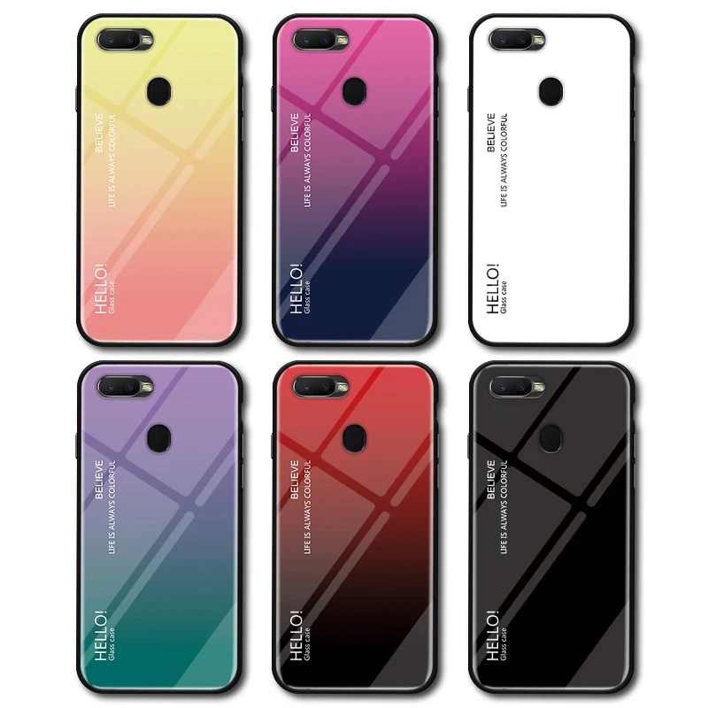 UPaitou Tempered Glass Case for OPPO F11 Pro A9 A9X A7 AX7 AX5 A5S AX5S A3S A3 Cover Realme 3 X Lite Soft Edge Gradient |