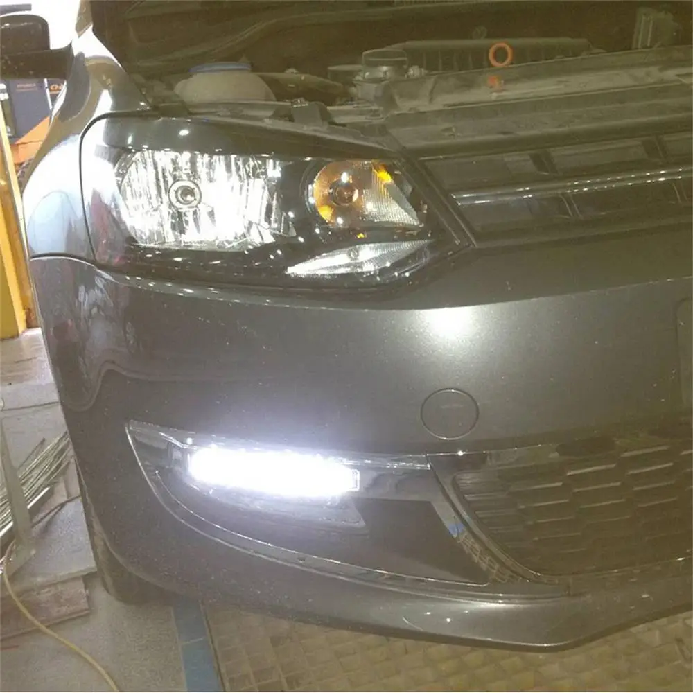 Для VW Polo 2010 2011 2012 2013 7 светодиодный ные ДХО дневные ходовые огни с проводом