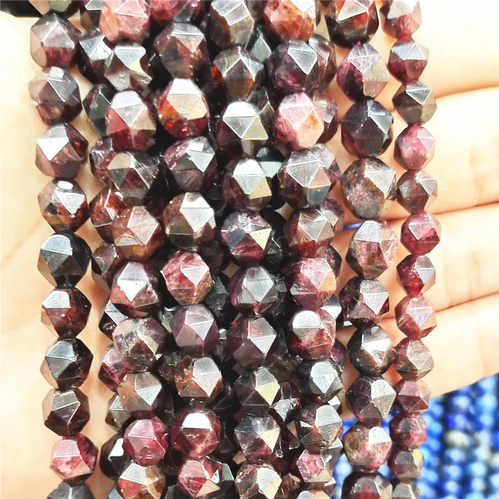 

Натуральный малайский гранат, граненые бусины неправильной формы, 8 мм ~ 10 мм, цвет между пиревкой + Spessartine