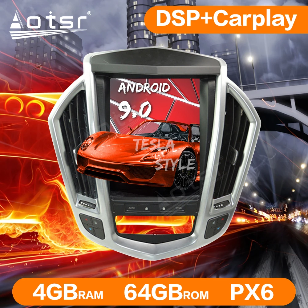 最高のプロモーション 32 ディスカウント テスラスタイルのメディアプレーヤー カーラジオ Gpsナビゲーション Carplay Android 9 Px6 For Cajdiac Srx 09 12
