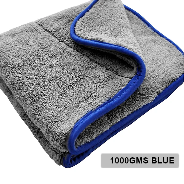 1000GSM Blue Автомойка детализированное полотенце супер микрофибра полотенце для чистки автомобиля 1200GSM автомобильные товары Авто Воск моющая сушильная ткань тряпки для автомобиля тряпка для авто микрофибра для автомобиля - Цвет: 1000GSM Blue