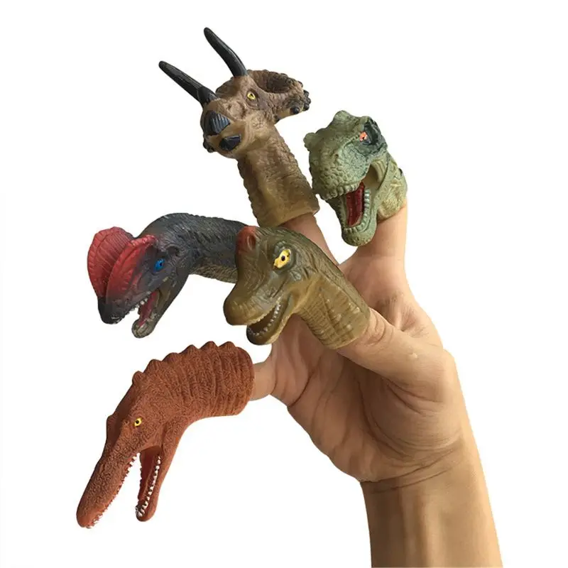 

5 шт. реалистичный динозавр палец набор куколок-марионеток ролевые игры игрушки Дети рассказывают историю реквизит Q6PD