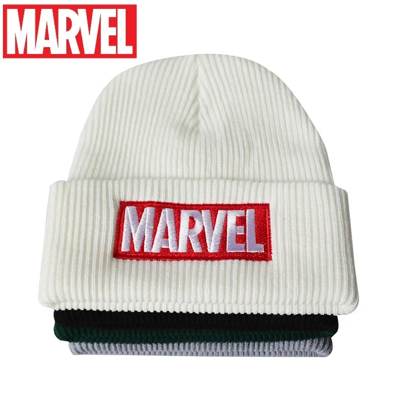 

Disney Marvel The Avengers Spiderman Iron Man Cartoon Anime Kids Cap Warm Knitting Embroidered Hat Windproof Caps Christmas gift
