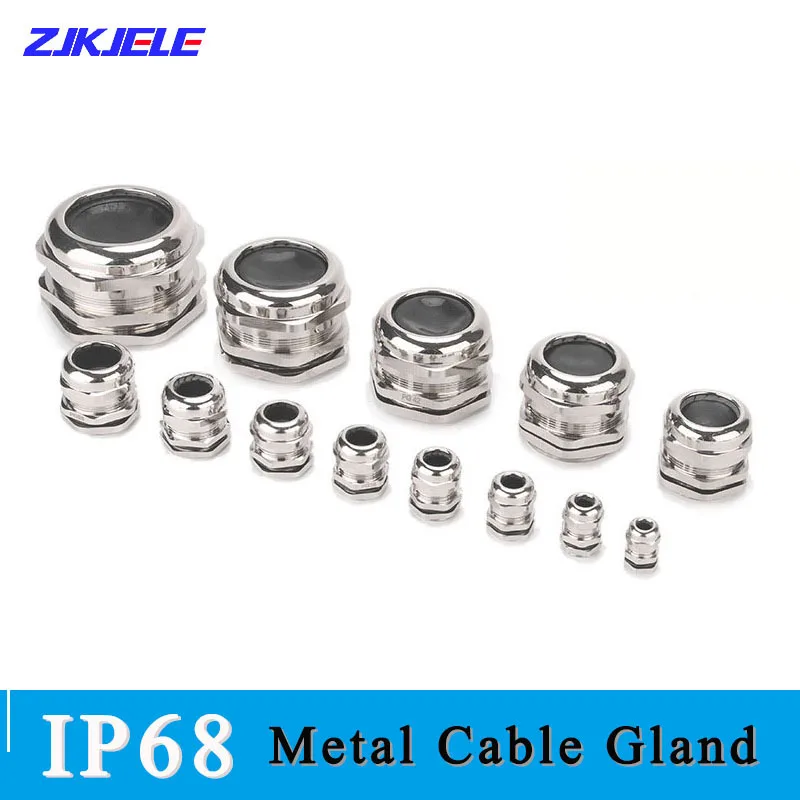 

1 pcs Nickel Brass Metal IP68 Waterproof Cable Glands Connector Wire Connector for 3-44mm Cable High Quality M Type Cable Glands