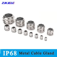 1 pcs nickel brass metal ip68 waterproof cable glands connector wire connector for 3 44mm cable high quality m type cable glands