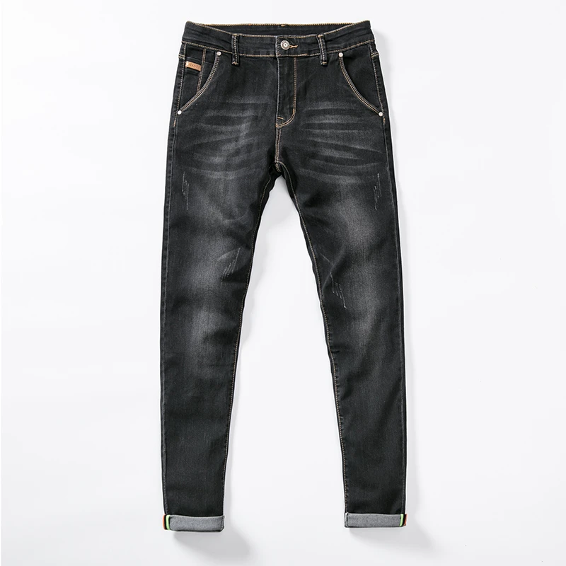 DIMI Classical Jeans Men Skinny Jeans Newly Fashion Men Jeans Slim Fit Elastic Pencil Pants Khaki Blue Green Color Cotton