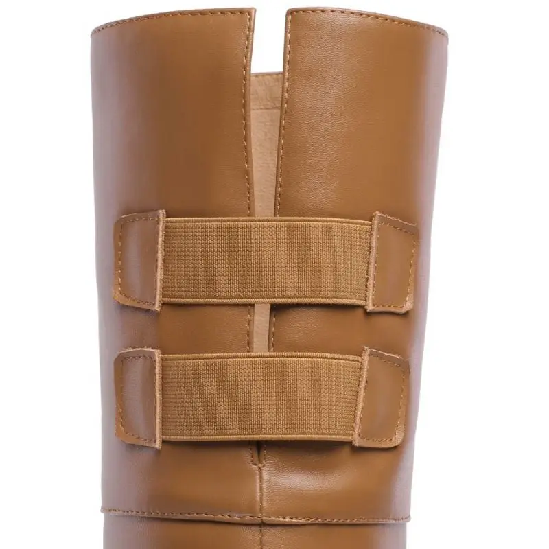 Женские офисные ботфорты Taoffen теплые высокие сапоги размеров 34-43 из натуральной