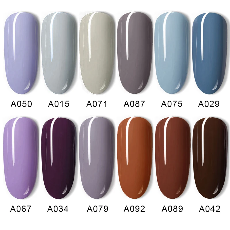 Лак для ногтей 10 мл Одноцветный фиолетовый серый коричневый красивый дизайн