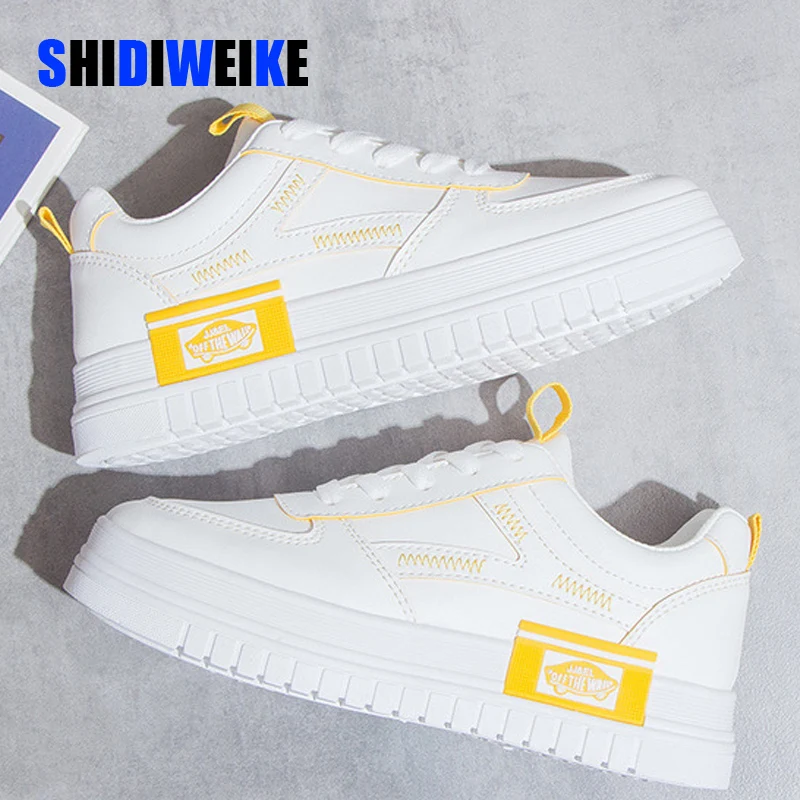Белые кроссовки Женская повседневная обувь Сезон весна Модная женская на