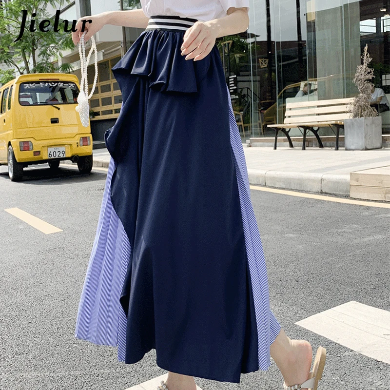 Jielur Лоскутная юбка женская плиссированная Ruffers эластичная Очаровательная летняя