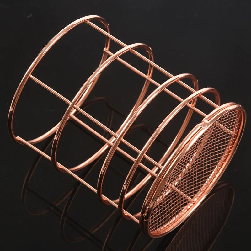 Держатель для карандашей из розовой проволоки круглая железная сетка