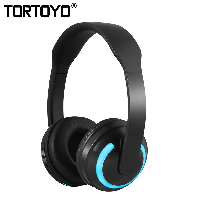 TORTOYO красочный сверкающий светодиодный свет стерео бас Bluetooth наушники