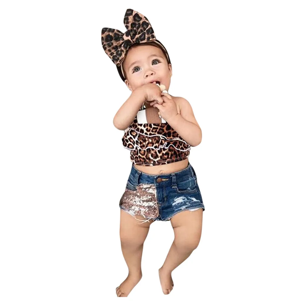 Весенняя детская одежда Леопардовый жилет без рукавов повязка на голову для