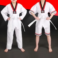 poomsae uniform useful white comfortable lightweight student drawstring uniform for kids karate uniform taekwondo uniforms