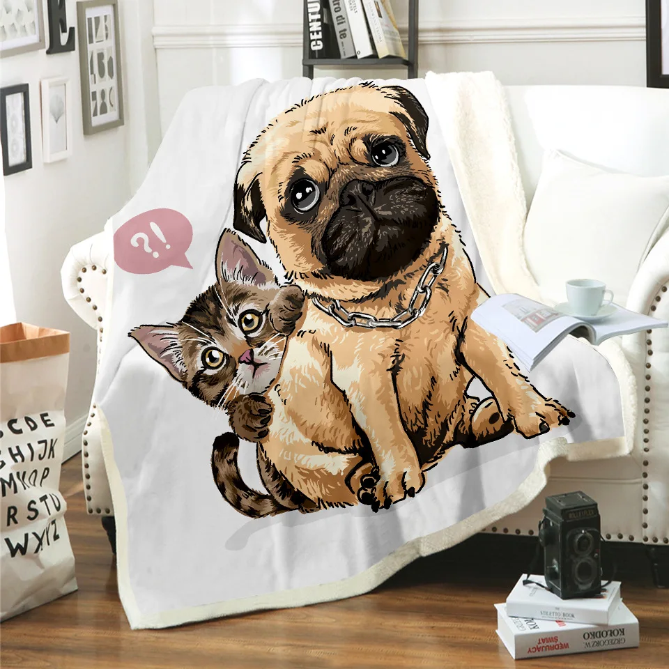 

Dog animal Cartoo pattern funny Anime Blanket 3D full printed Wearable Blanket Adults/kids Fleece Blanket drop shippng style