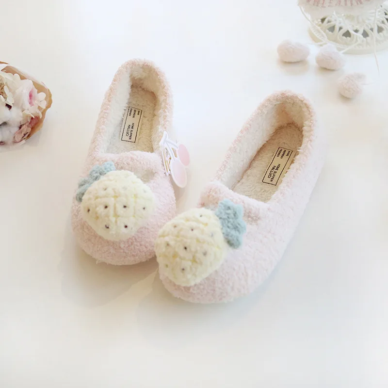 Тапки женские домашние на плоской подошве хлопок милый арбуз плоская подошва