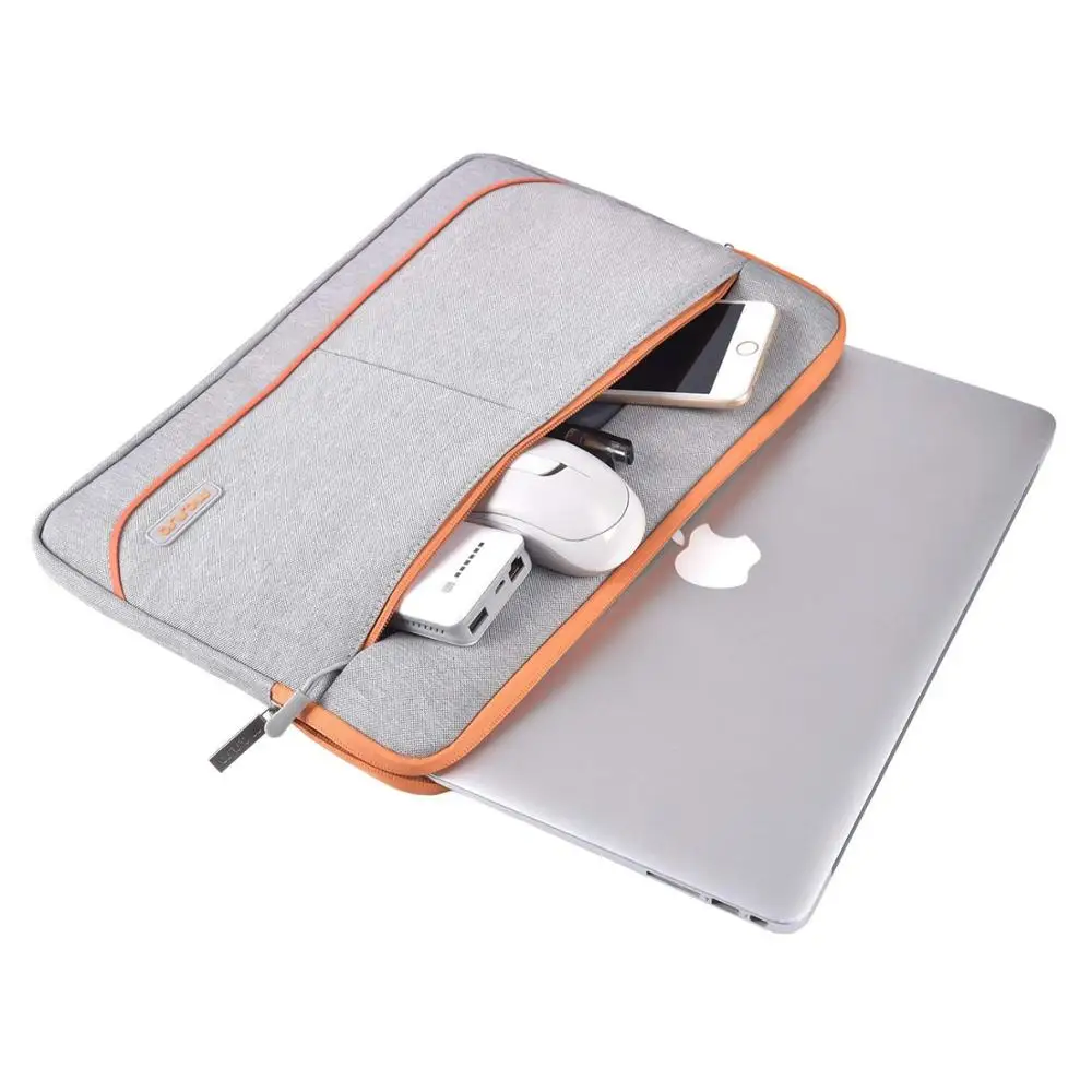 Gray -Orange MOSISO мягкая ткань 11 12 13 дюймов ноутбук рукав сумка чехол для Macbook Air 11 12 Pro 13 13,3 ноутбук Мягкий рукав для мужчин и женщин - Цвет: Gray -Orange