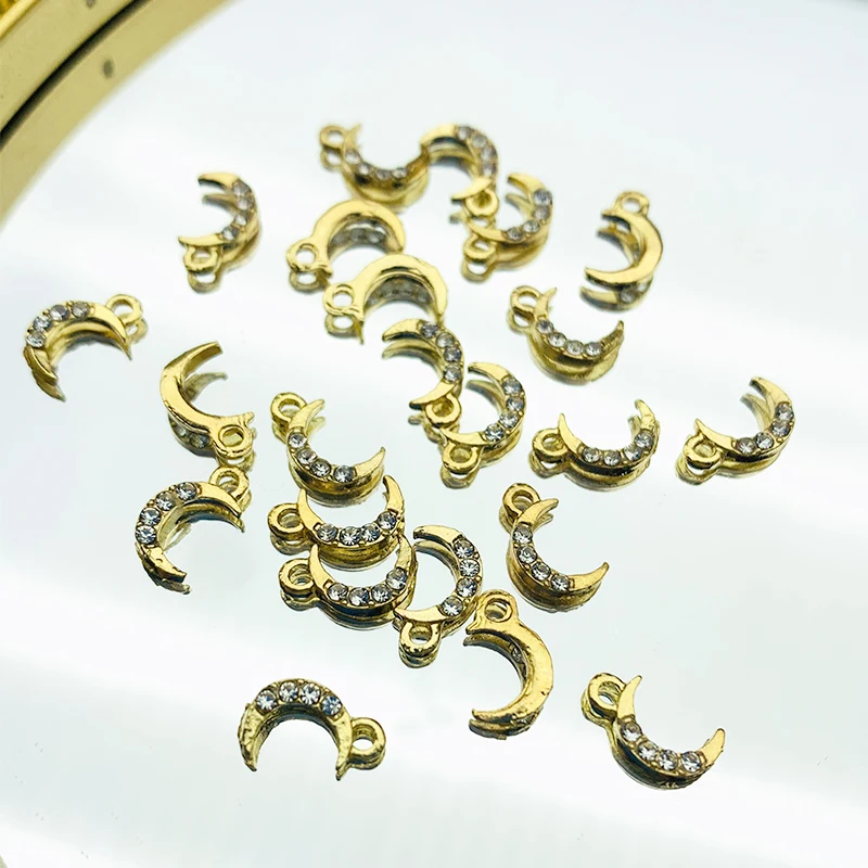 

10Pcs Golden Alloy Moon Mini Charms Pendant For Jewelry DIY Jewelry Making Accessories Earring Necklace Handmade Supplies Bulk