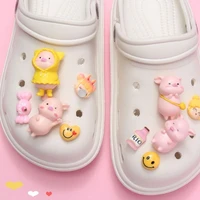 lovely croc charms cute pig charms for crocs diy three dimensional shoe accessories shoe buckle decorations fit croc kids