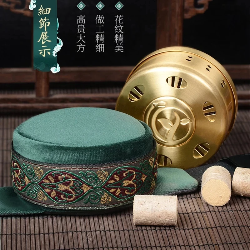 Латунь Медь мокса прижигание коробка сумка мокса-горелка иглоукалывание ролик