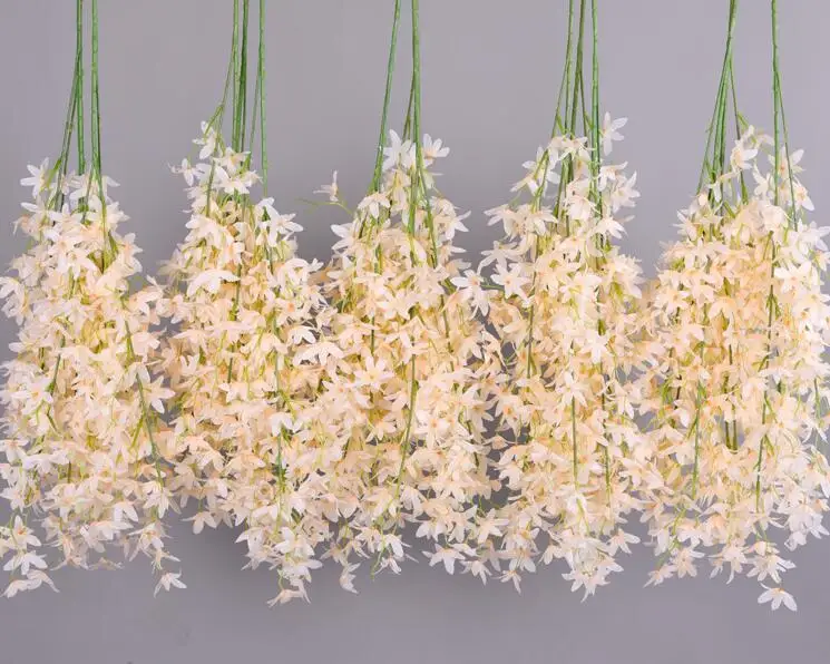 Goede Simulation Flower Lilac Wedding Soft Dress Cross Cherry Blossom Mist Dance Orchid Wedding Hall Ceiling Decoration Flower