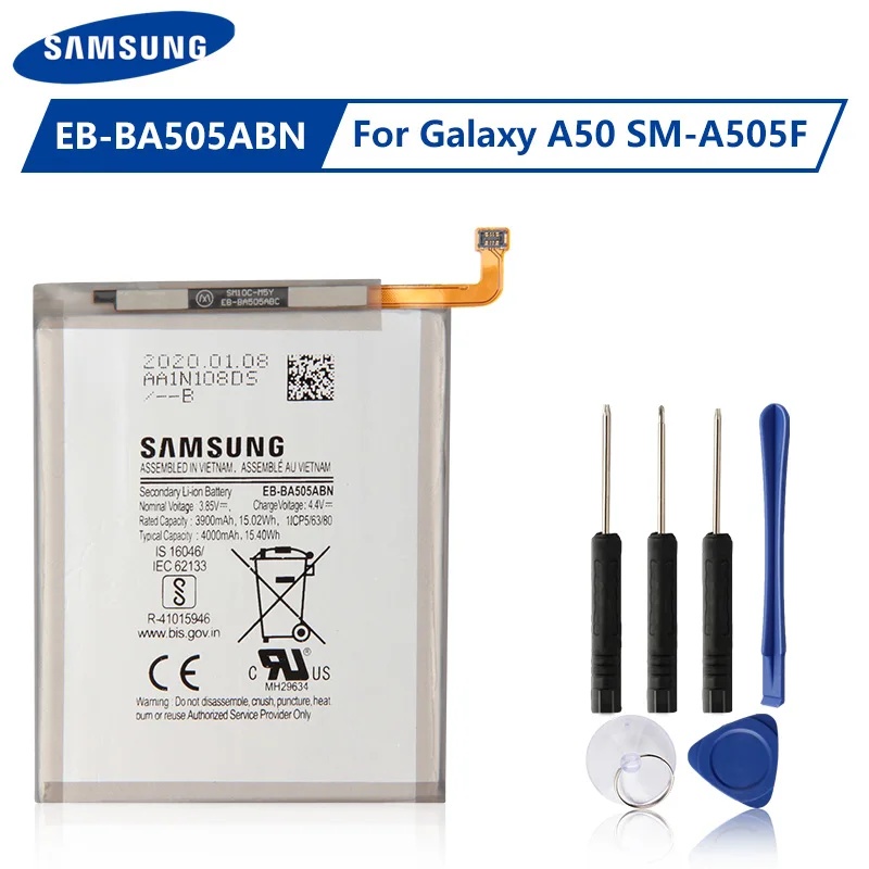 Оригинальный аккумулятор Samsung EB BA505ABU BA505ABN для Galaxy A30 A30S A50 A505F SM оригинальный 4000 мА