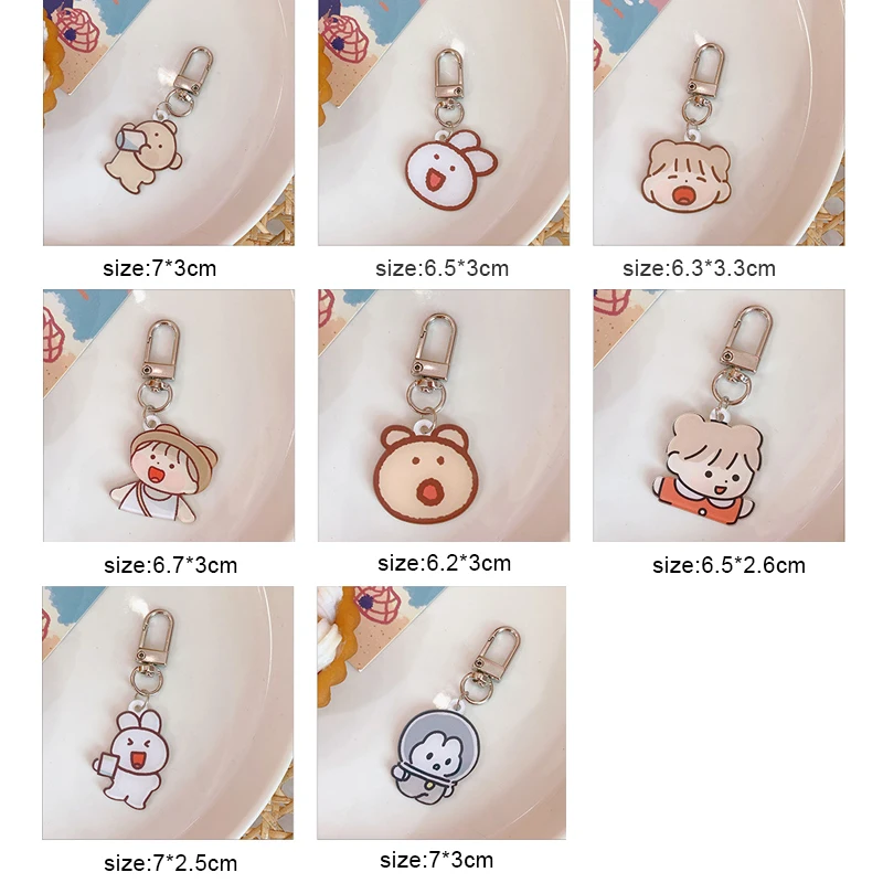 

1Pcs New Creative Cartoon Cute Keychain Ring Pendant Men and Women Couple Key Chain Bag Pendant Wholesale Keyring Jewelry Gifts