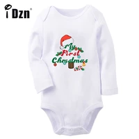 idzn new my first christmas baby boys cute rompers baby girls bodysuit newborn long sleeves jumpsuit soft cotton clothes