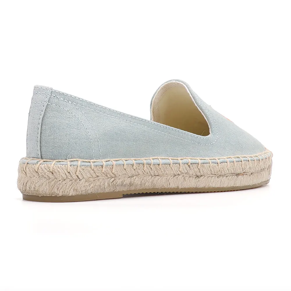 Женские эспадрильи на плоской платформе повседневные туфли из пеньковой резины