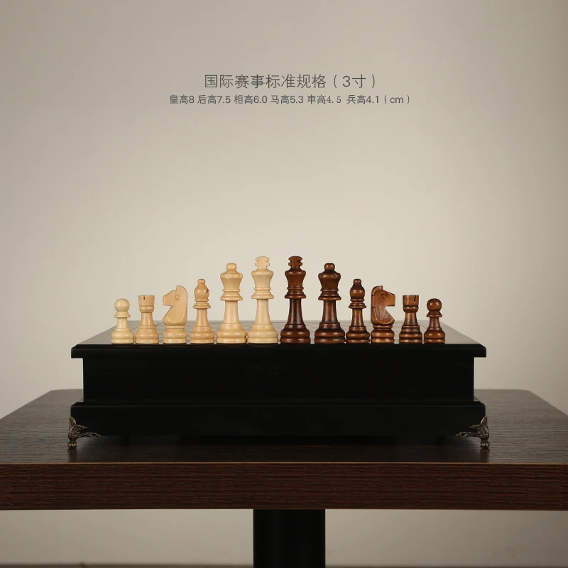 

Medieval Collection Chess Set Toy Luxury Wood Chess Set Adult Educational Toys Children Birthday Gifts Juguetes Toys BC50XQ