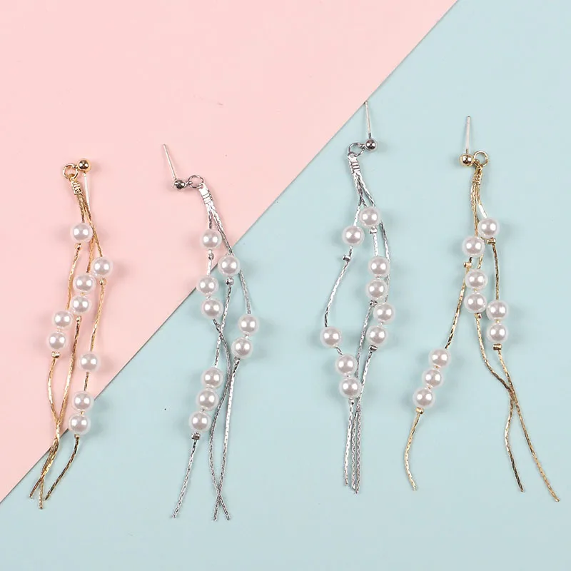 Необычная имитация жемчуга длинные серьги с кисточками Элегантные Изысканные