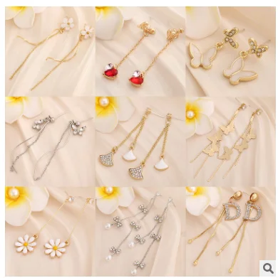 Взрывов S925 наборе серебристых спиц из Модные Джокер с длинной бахромой серьги