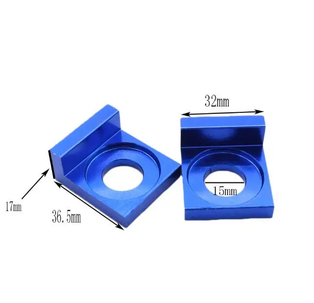 blue 32mm 1 пара 6 цветов 15 мм квадратный алюминиевый натяжитель цепи регулятор для мотоцикла модификация Запчасти Аксессуары - Цвет: blue 32mm