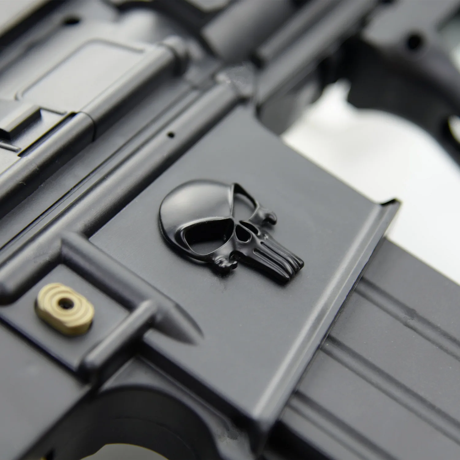 Тактическая 3D металлическая наклейка с черепом Magwell для AR15 AK47 M4 M16 кожаный значок