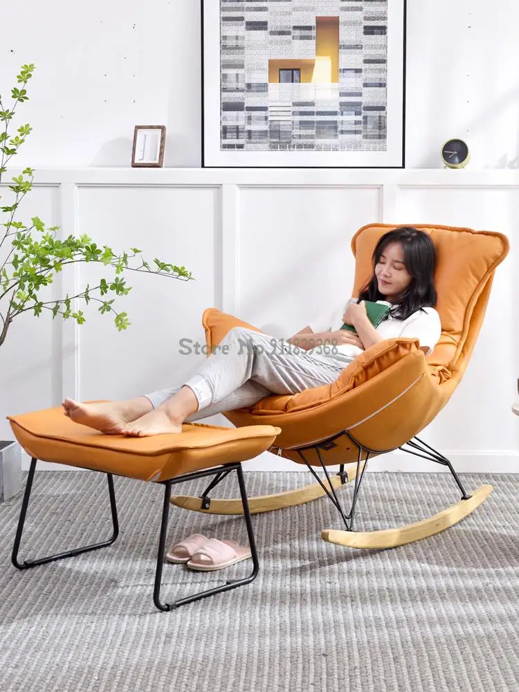Кресло качалка для отдыха в скандинавском стиле простой современный стул дома