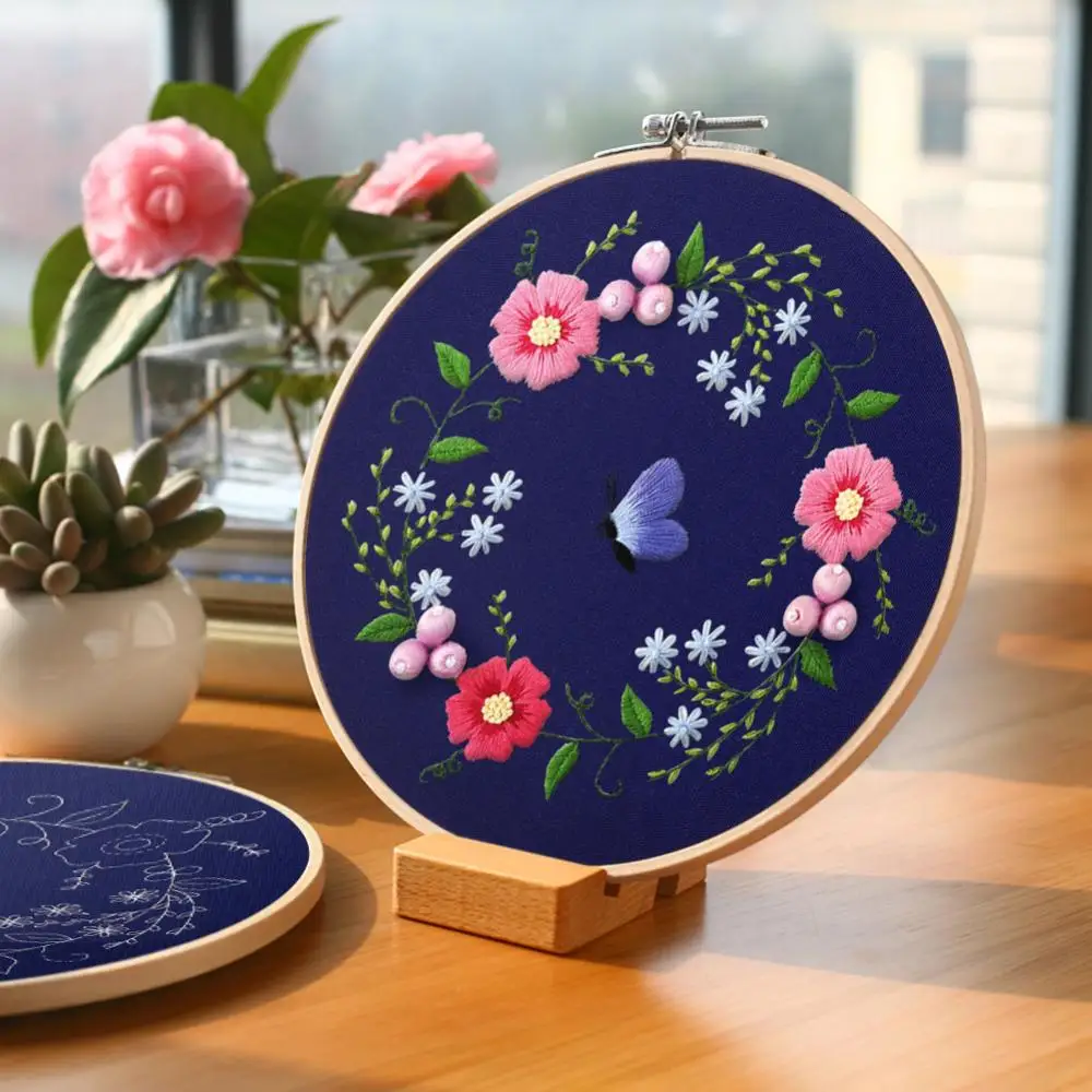 Стартовый Набор для вышивания одежда с цветочным узором ножницы Новинка|Вышивка|