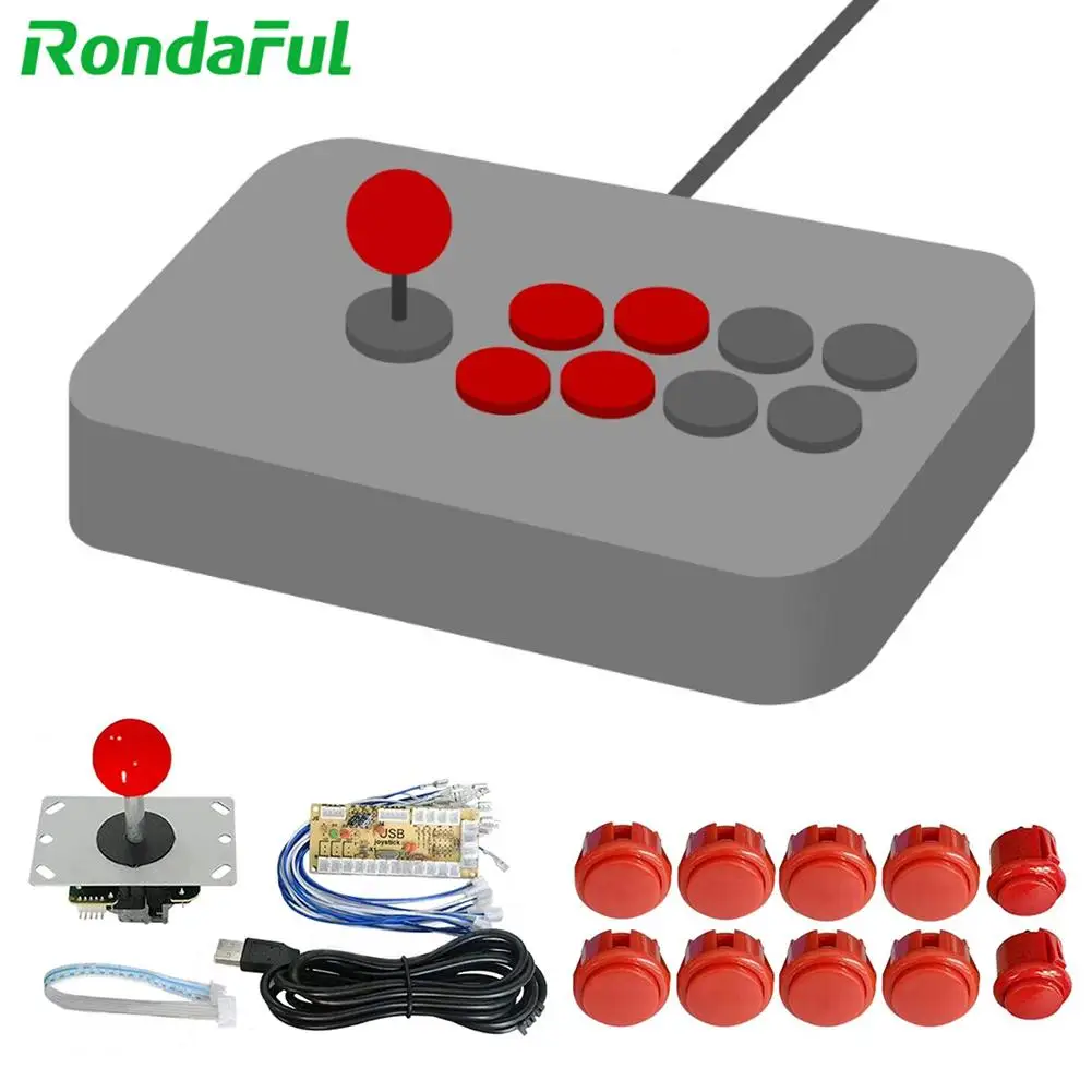 Набор джойстиков DIY для аркадной палки PC Games Mame Zero Delay Arcade Game Button Джойстик