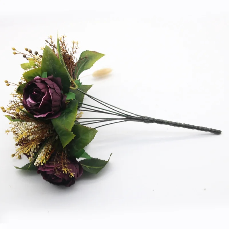 

High Quality Artificial Flower Five-Color Fake Flower Living Room Home Decoration Flower Wedding Core-Filled Peony Flower QW39