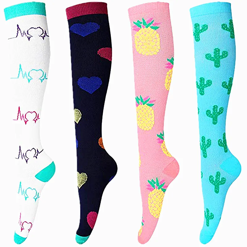 Multi color Compression Socks 20 30 Mmhg Women Men Thigh Fit Stretch Pressure Outdoor Party Elastic Nursing Socks For Male