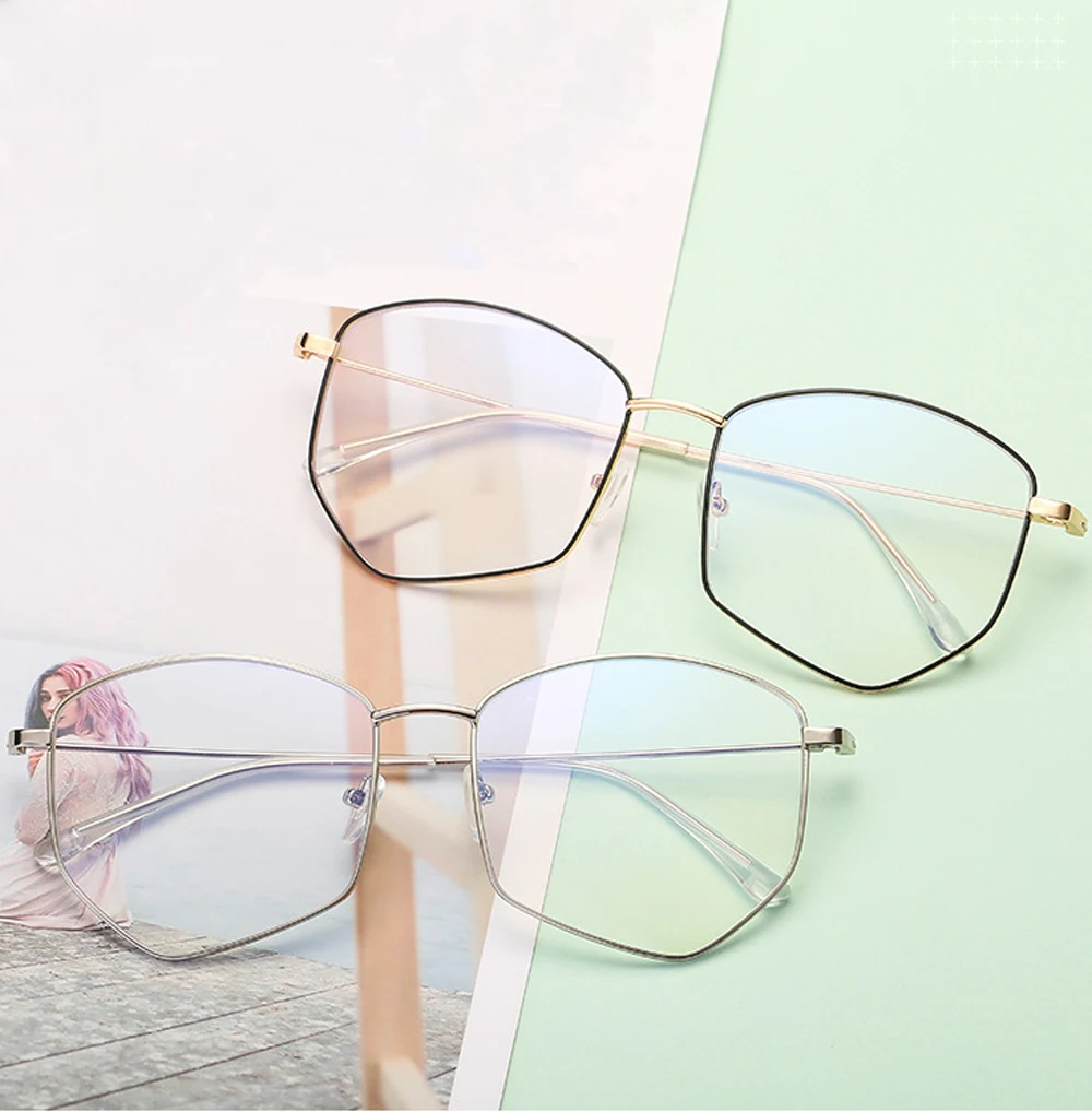 

Oversized Men Women Polygon Full-rim Ultralight Eyeglasses Frame Can Custom Made with Myopic -1 To-6 and Presbyoic +1 to +4