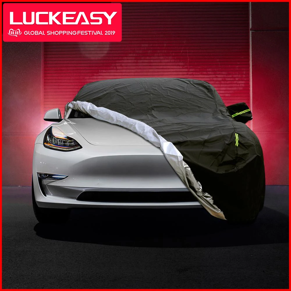 LUCKEASY автомобильный чехол для Tesla модель 3- ткань Оксфорд водонепроницаемый любую погоду солнце УФ Защита от дождя