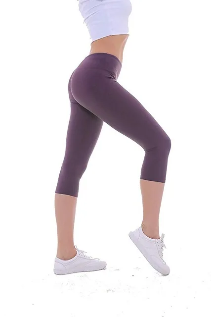 Vintage Grape NWT, Eshtanga Капри для занятий йогой, однотонные капри из плотного материала, колготки, брюки, 4 вида, тянущиеся обтягивающие штаны, размер XS-XL - Цвет: Vintage Grape