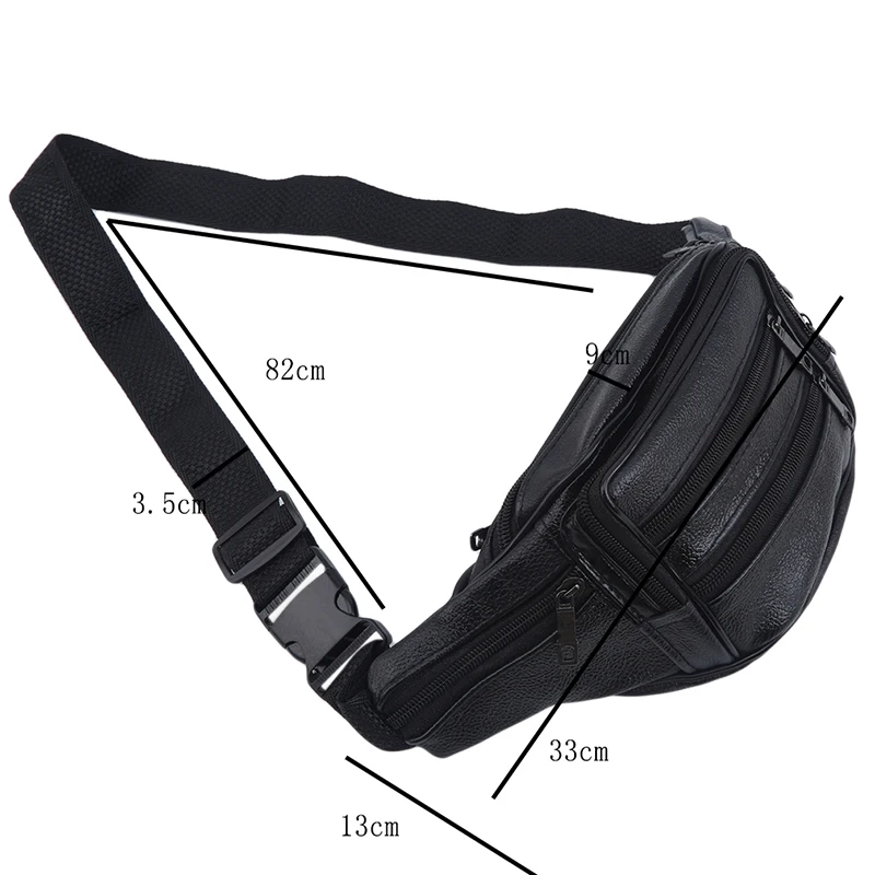 

Men Organizer Travel Waist Pack Brand Fashion Men Genuine PU Leather Waist Packs Necessity Waist Belt Mobile Phone Bag