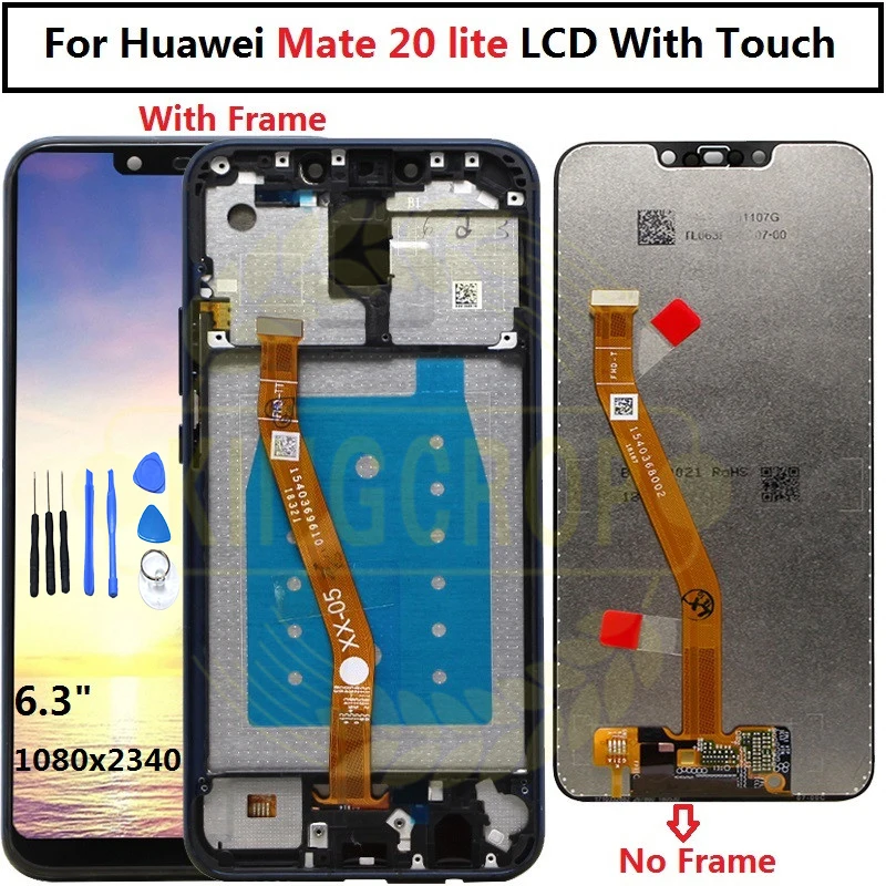 Huawei mate 20 lite lcd с рамкой дисплей кодирующий преобразователь сенсорного экрана в сборе Замена mate 20 lite huawei mate 20 lite lcd