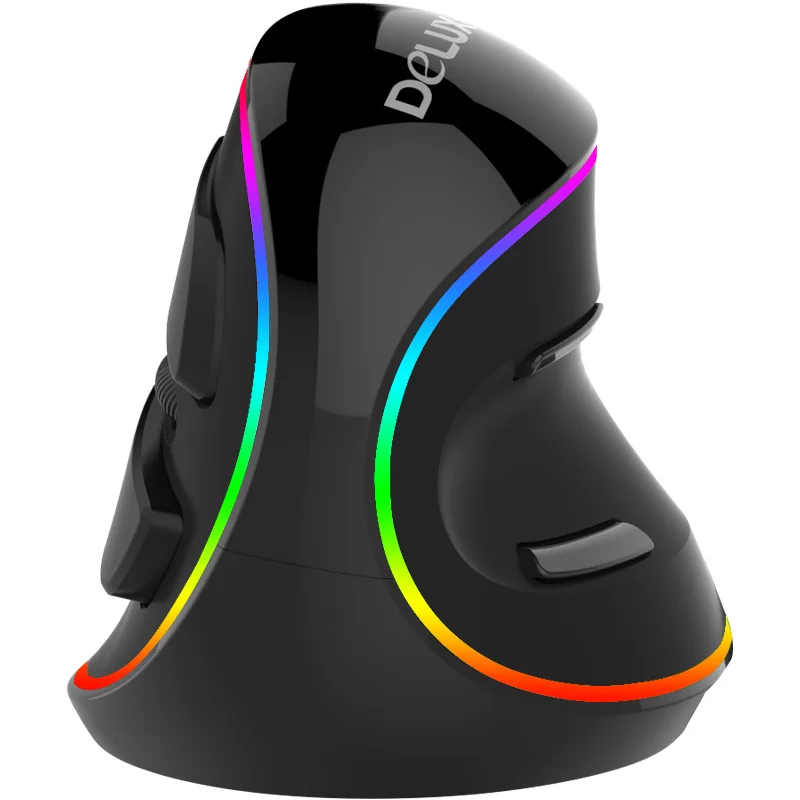 Вертикальная мышь Delux M618Plus RGB эргономичная Мышь 6 кнопок 4000 Точек на дюйм
