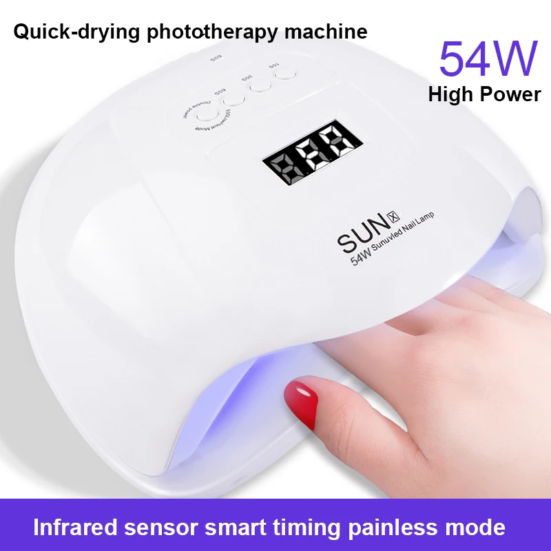 

54 Вт Nail Art светодиодный фототерапии машина для выпечки лампа высокой мощности для ногтей Сушилки 36 светодиодный шарик лампы SUNX на гвозде лам...